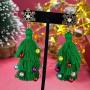 Lightweight Christmas Tree Tassel Beaded Earrings, Bohemian Dangle Drop Green Earrings, Twined with Colored Beads Earring for Women Girls Gift