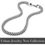 URBAN JEWELRY Stunning Thick 8 mm Stainless Steel Mens Necklace Chain (Silver)