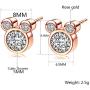 ERLUER Womens Mickey Stud Earrings Mouse Shape Rose Gold Platinum Plated Zircon Crystal Fashion Jewelry Earring For Women Party Gifts