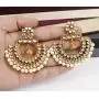 SANARA Indian Bollywood Traditional Ethnic Gold Tone Beautiful White Kundan Pearl Polki Earring Earring Set Wedding Jewelry SANARA Indian Bollywood Traditional Ethnic Gold Tone Beautiful White Kundan Pearl Polki Earring Earring Set Wedding Jewelry