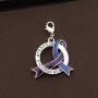 CENWA Blue & Purple Awareness Ribbon Jewelry RA Warriors Gift Rheumatoid Arthritis Awareness Zipper Pull/Necklace