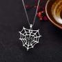 YL Spider Necklace 925 Sterling Silver Personality Tarantula Web Charms Pendant Cobweb Halloween Insect Jewelry