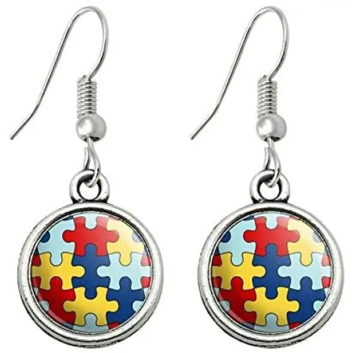 GRAPHICS & MORE Autism Awareness Diversity Puzzle Pieces Novelty Dangling Drop Charm Earrings GRAPHICS & MORE Autism Awareness Diversity Puzzle Pieces Novelty Dangling Drop Charm Earrings