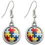 GRAPHICS & MORE Autism Awareness Diversity Puzzle Pieces Novelty Dangling Drop Charm Earrings