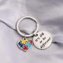BAUNA Autism Awareness Gift Puzzle Piece Key Ring Autism Symbol Jewelry Gift for Autistic Girl Autism Mom Its OK to Be Different