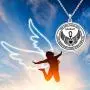 KUIYAI 12 Guardian Angels Medallion Wings Heart Necklace Ankh Life Power Magic Amulet Pendant Angel Gift