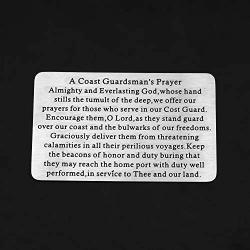 BAUNA Coast Guardsmans Prayer Metal Wallet Card for Him Coast Guard Gift Military Jewelry USCG Graduation Card Insert Gift Deployment Gift