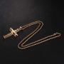 Udalyn Stainless Steel Cross Necklace for Men Women Silver Gold Chain Cross Pendant Necklace Simple Jewelry Gifts, 28 Inches Chain