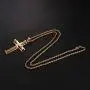 Udalyn Stainless Steel Cross Necklace for Men Women Silver Gold Chain Cross Pendant Necklace Simple Jewelry Gifts, 28 Inches Chain Udalyn Stainless Steel Cross Necklace for Men Women Silver Gold Chain Cross Pendant Necklace Simple Jewelry Gifts, 28 Inches Chain