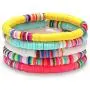 Boderier Heishi Bracelet Set Stack Rainbow Vinyl Disc Bead Surfer Stretch Bracelet Summer Beach Bracelet Jewelry Boderier Heishi Bracelet Set Stack Rainbow Vinyl Disc Bead Surfer Stretch Bracelet Summer Beach Bracelet Jewelry