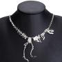 Dinosaur Skeleton Tyrannosaurus Necklace Pendant Animal Short Choker for Women Children Gift