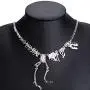 Dinosaur Skeleton Tyrannosaurus Necklace Pendant Animal Short Choker for Women Children Gift