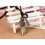 Injoy Jewelry Leather Pendant Necklace Vintage Angel Wing Cross Pendant Leather Cord Necklace Adjustable