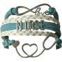 Nurse Charm Stethoscope Infinity Love Bracelet, Nurse Jewelry, Teal and White Nurse Bracelet Makes Perfect Nurse Gifts