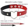 ETHOON Love Heart Adjustable Leather Choker Punk PU Necklace Goth Choker Soft Collar Chain for Women Girls
