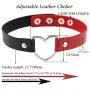 ETHOON Love Heart Adjustable Leather Choker Punk PU Necklace Goth Choker Soft Collar Chain for Women Girls ETHOON Love Heart Adjustable Leather Choker Punk PU Necklace Goth Choker Soft Collar Chain for Women Girls