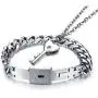 Love Lock Bracelet and Necklace key Pendant Collar Bangle His and Her Gifts for Couples(Silvery) Love Lock Bracelet and Necklace key Pendant Collar Bangle His and Her Gifts for Couples(Silvery)