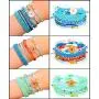 MDFY OEWGRF Handmade Colorful Bracelets Boho Beach Waterproof Adjustable Friendship Bracelet Set for Women Girls