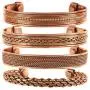 Touchstone Indian Three Metal Copper Brass Peace Healing Chakra Yoga Meditation Mantra Jewelry Bracelet for Women and Men.