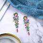 BriLove Womens Bohemian Boho Crystal Wedding Bridal Multiple Teardrop Chandelier Long Dangle Earrings