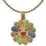 Nsitbbuery Hip Hop 18K Gold Plated Turn Sunflower Tag Pendant Iced Out Crystal Necklace Nsitbbuery Hip Hop 18K Gold Plated Turn Sunflower Tag Pendant Iced Out Crystal Necklace