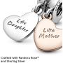Pandora Jewelry Mother and Daughter Heart Split Dangle Pandora Rose and Sterling Silver Charm
