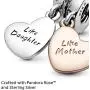 Pandora Jewelry Mother and Daughter Heart Split Dangle Pandora Rose and Sterling Silver Charm Pandora Jewelry Mother and Daughter Heart Split Dangle Pandora Rose and Sterling Silver Charm