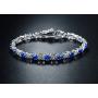 Barzel Gold, White Gold Plated or Rose Gold Plated Created-Gemstones Tennis Bracelet