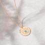 Bemoly 14K Gold Evil Eye Necklace for Women Dainty Turquoise Eye with Tiny Cubic Zirconia Coin Pendant Boho Minimalist Lucky Jewelry Gift