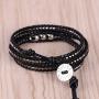 KELITCH Turquoise Beads Leather 3 Wrap Bracelet Bangle New Charm Strand Bracelets Cuff Fashion Jewelry Gift