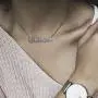 RWQIAN Gold Plated Personalized Name Necklace with Dainty Pendant Initial Monogram Necklace Stainless Steel Chain Jewelry for Women & Teen Princess Ella Girlfriend Customized