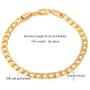U7 Men Women Cuban Link Bracelet|Stainlss Steel 18K Gold Plated Diamond Cut 3mm 5mm 6mm 7mm 9mm 12mm Wide Miami Curb Chain Wrist Bracelet, Length 6.5'' 7.5'' 8.26'', with Gift Box