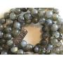 Crystal Mala Beads Necklace Reiki Healing Gem Stones Blessed & Energized Handmade 108 Buddhist Prayer Beads Buddha Beaded Necklaces Yoga Meditation Jewelry - w/Velvet Pouch ( Labradorite, 8 mm )