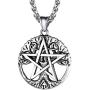 PROSTEEL Stainless Steel Tetragrammaton Pentacle Necklace, Eliphas Levis Pentagram, Men Women Amulet Statement Jewelry, Wiccan Magical Star Satanism Pendant Necklace, Come Gift Box