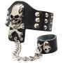 MIXIA Vintage Gothic Leather Snake Animal Finger Adjustable Ring Set Steampunk Skull Wolf Head Charm Hand Chain Harness Slave Bracelets Bangle