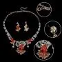 EVER FAITH Lovely Carp Wave Austrian Crystal Necklace Earrings Set EVER FAITH Lovely Carp Wave Austrian Crystal Necklace Earrings Set