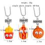 NA 3 Pcs/Set Cartoon Necklaces French Fries Hot Dog Bread Hamburger Pendant Best Friends Unicorn Necklace Christmas BFF Sets Jewelry (Ships)