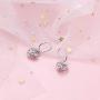 Sllaiss Heart Earrings Hollow Shaped S925 Sterling Silver Leverback Earrings for Women Girls Dangle Drop Earrings