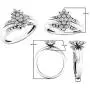 Dazzlingrock Collection 0.10 Carat (ctw) 10K Gold Round White Diamond Ladies Cluster Flower Ring 1/10 CT