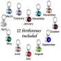 Dletay Heart Cremation Necklace for Ashes with 12 Birthstones Urn Necklace for Ashes-No Longer by My Side, But Forever in My Heart