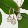A+O Mother of the Groom Gift Drop Earrings or Jewelry set in Silver, Yellow Gold, Rose Gold