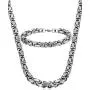 Jstyle Stainless Steel Male Chain Necklace Mens Bracelet Jewelry Set, 8mm Wide, 8.5 Inch Bracelet