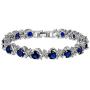 RIZILIA Blossom Tennis Bracelet & Round Cut CZ [6 Colors Available] in White Gold Plated, 7''