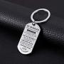 Meaningful dog tag keychain rings for boy and men,to my grandson from grandma silver plated plated Stainless steel keychain Inspirational Gifts for grandson Jewelry