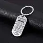 Meaningful dog tag keychain rings for boy and men,to my grandson from grandma silver plated plated Stainless steel keychain Inspirational Gifts for grandson Jewelry