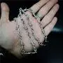 Punk Thorns Necklace Metal Chain Safety Spur Duty Padlock Flame Necklace Hiphop Rock Jewelry for Men Boys
