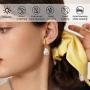 P&N Jewelry Ear Cuffs Earrings Clips on Earrings for Women, Detachable Pendant Earrings Sterling Silver 18K Gold Plated for Daily Party Travly
