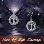 TOUPOP Tree of Life Earrings 925 Sterling Silver Drop Dangle Earrings with Circle Crystal Jewelry Gifts for Women Girls Mom Grandmother Birthday Mothers Day TOUPOP Tree of Life Earrings 925 Sterling Silver Drop Dangle Earrings with Circle Crystal Jewelry Gifts for Women Girls Mom Grandmother Birthday Mothers Day