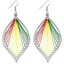 Best Wing Jewelry Red Green Yellow Rasta Dangle Earrings