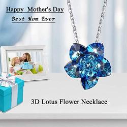 COLE.LOVE Lotus Flower Heart Pendant Necklace Handmade Flower Jewelry for Mothers Day Necklace Gift for Women,Mom,Girls, Wife